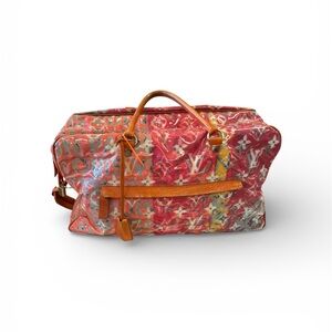 Louis Vuitton Red and Orange Travel Bag